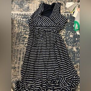 PinkBlush Navy and White Striped Wrap Dress maternity/nursing